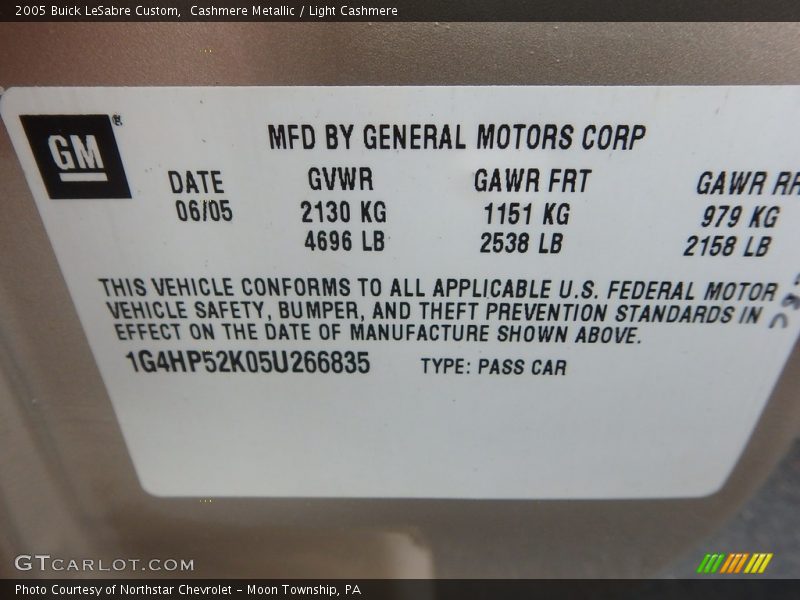 Cashmere Metallic / Light Cashmere 2005 Buick LeSabre Custom