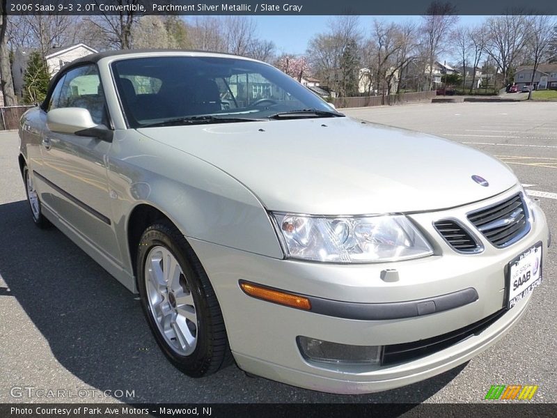 Parchment Silver Metallic / Slate Gray 2006 Saab 9-3 2.0T Convertible