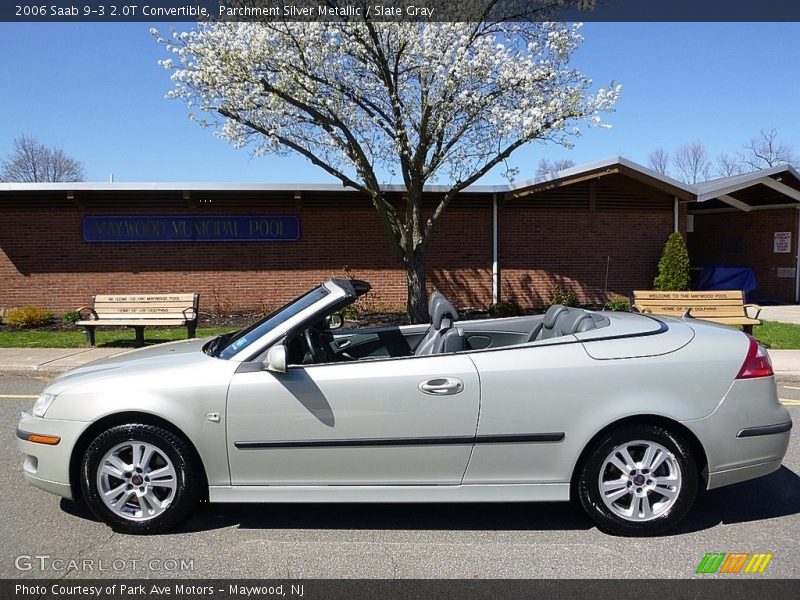 Parchment Silver Metallic / Slate Gray 2006 Saab 9-3 2.0T Convertible