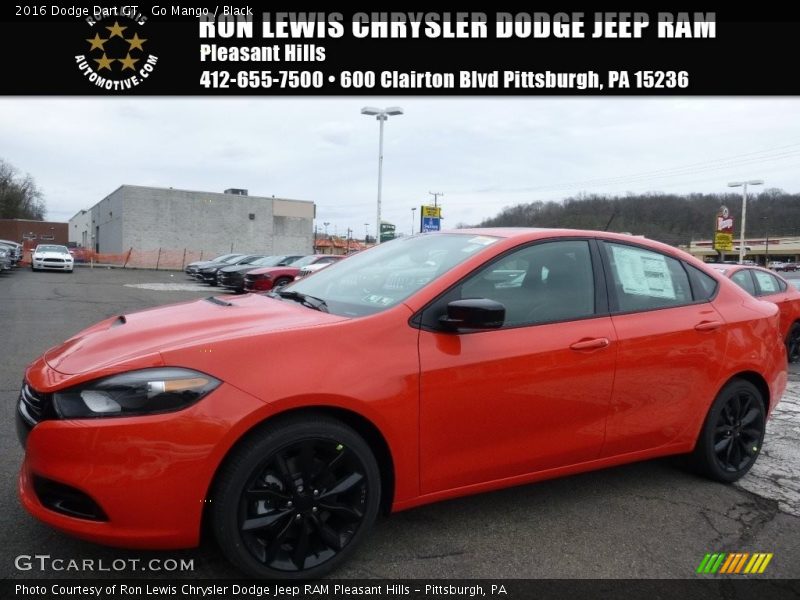 Go Mango / Black 2016 Dodge Dart GT