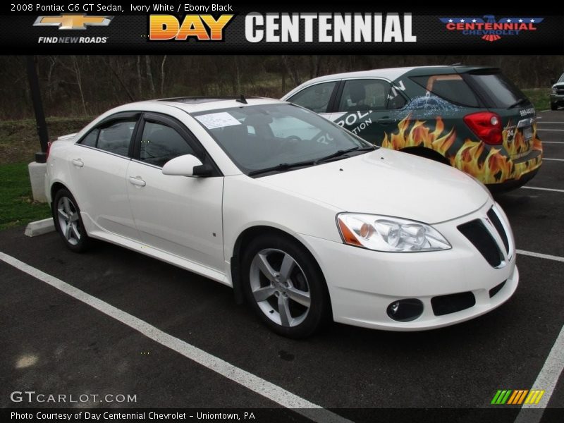 Ivory White / Ebony Black 2008 Pontiac G6 GT Sedan