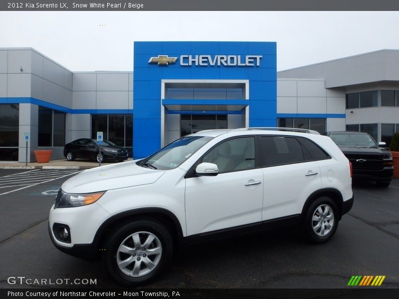 Snow White Pearl / Beige 2012 Kia Sorento LX