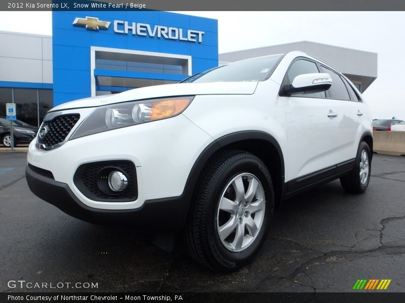 Snow White Pearl / Beige 2012 Kia Sorento LX