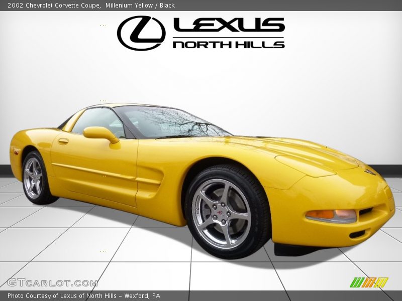 Millenium Yellow / Black 2002 Chevrolet Corvette Coupe