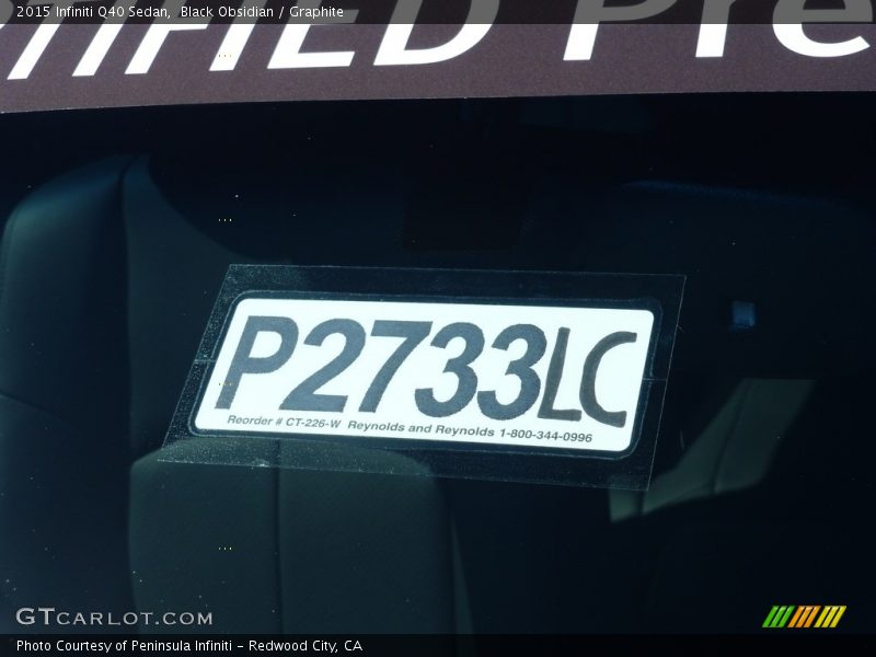 Black Obsidian / Graphite 2015 Infiniti Q40 Sedan
