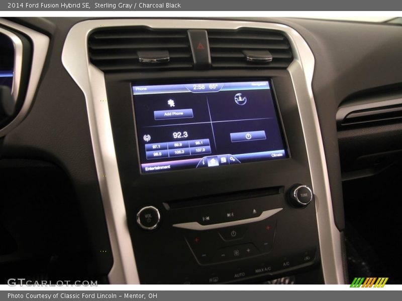 Sterling Gray / Charcoal Black 2014 Ford Fusion Hybrid SE