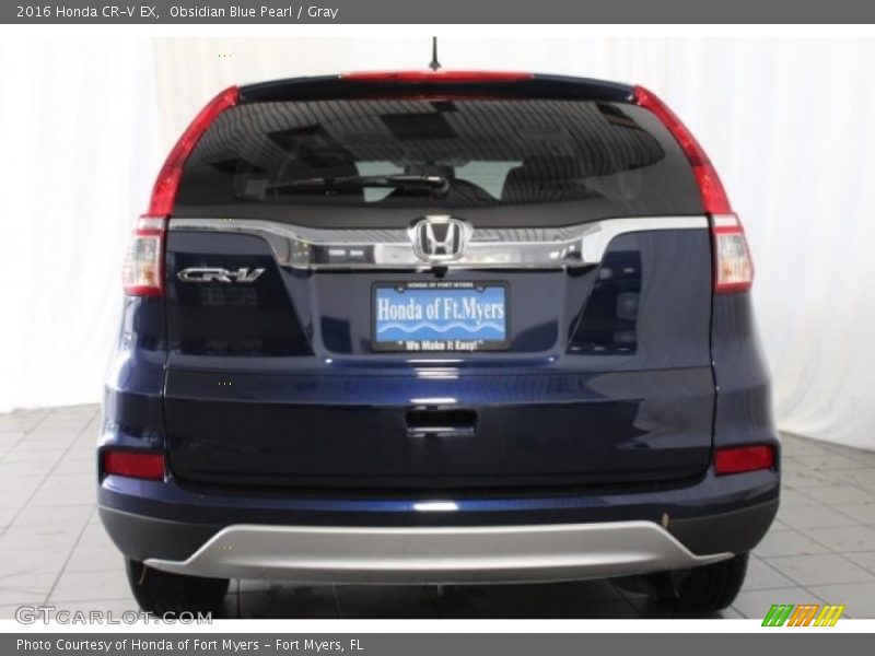Obsidian Blue Pearl / Gray 2016 Honda CR-V EX