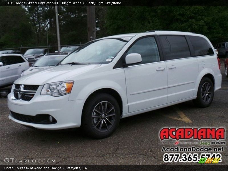 Bright White / Black/Light Graystone 2016 Dodge Grand Caravan SXT