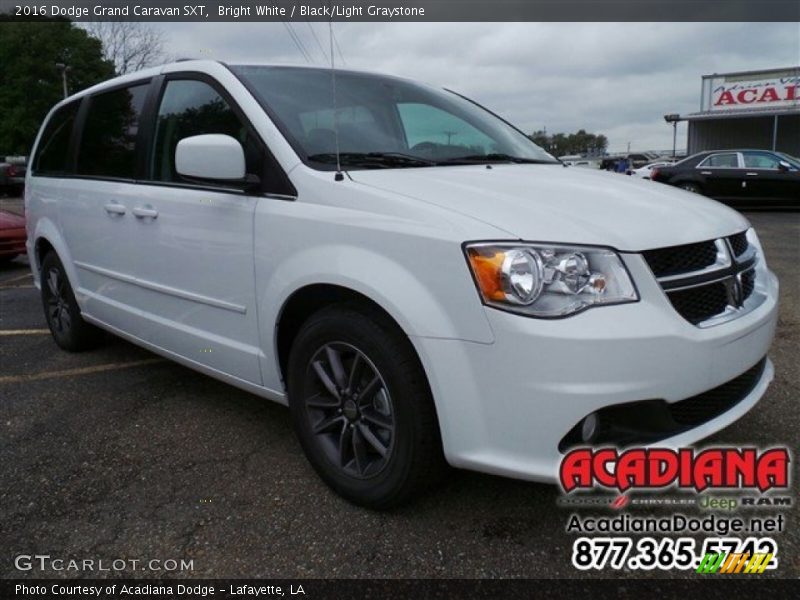 Bright White / Black/Light Graystone 2016 Dodge Grand Caravan SXT