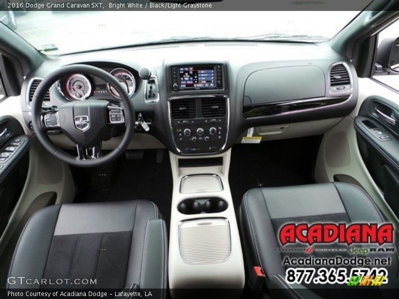 Bright White / Black/Light Graystone 2016 Dodge Grand Caravan SXT