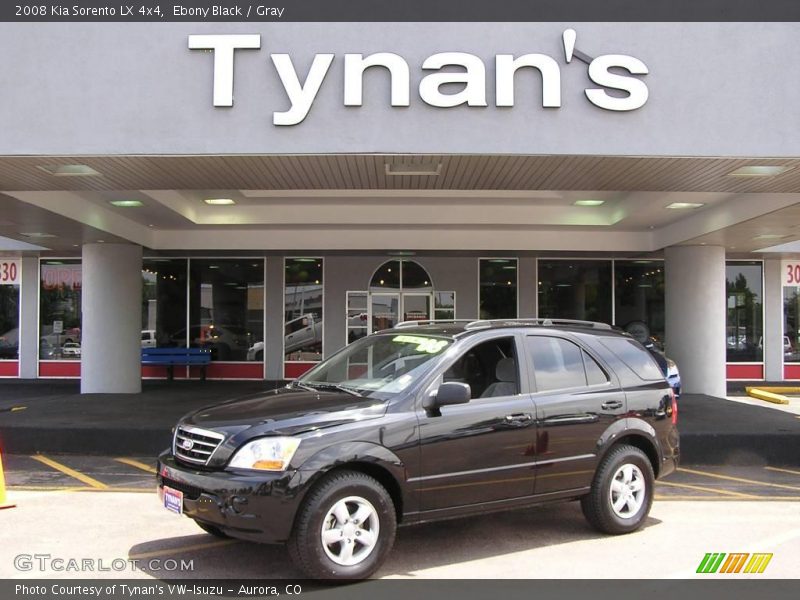 Ebony Black / Gray 2008 Kia Sorento LX 4x4