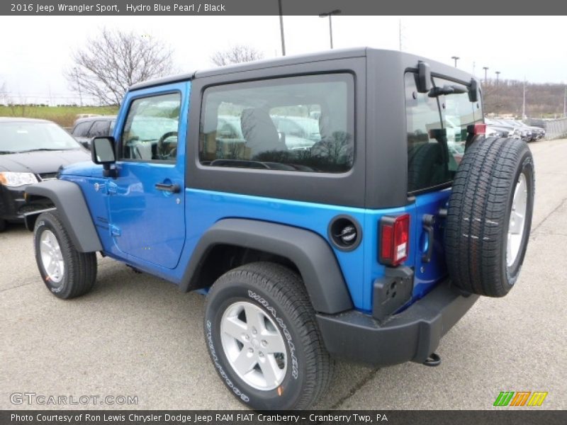 Hydro Blue Pearl / Black 2016 Jeep Wrangler Sport