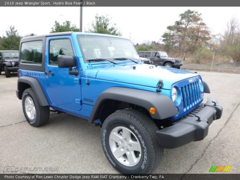 Hydro Blue Pearl / Black 2016 Jeep Wrangler Sport