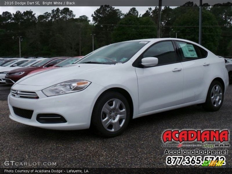 Bright White / Black 2016 Dodge Dart SE