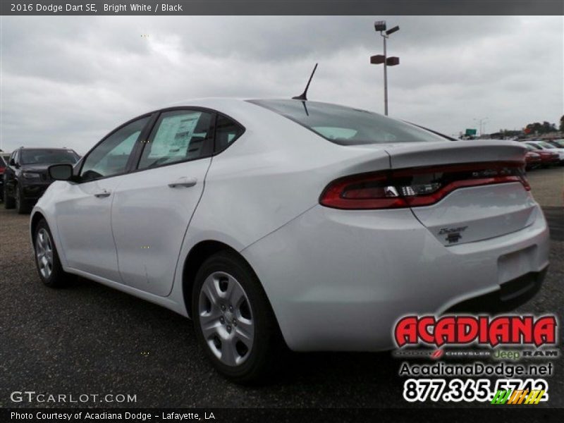 Bright White / Black 2016 Dodge Dart SE