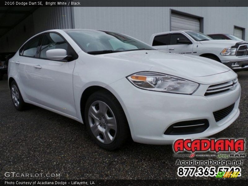 Bright White / Black 2016 Dodge Dart SE
