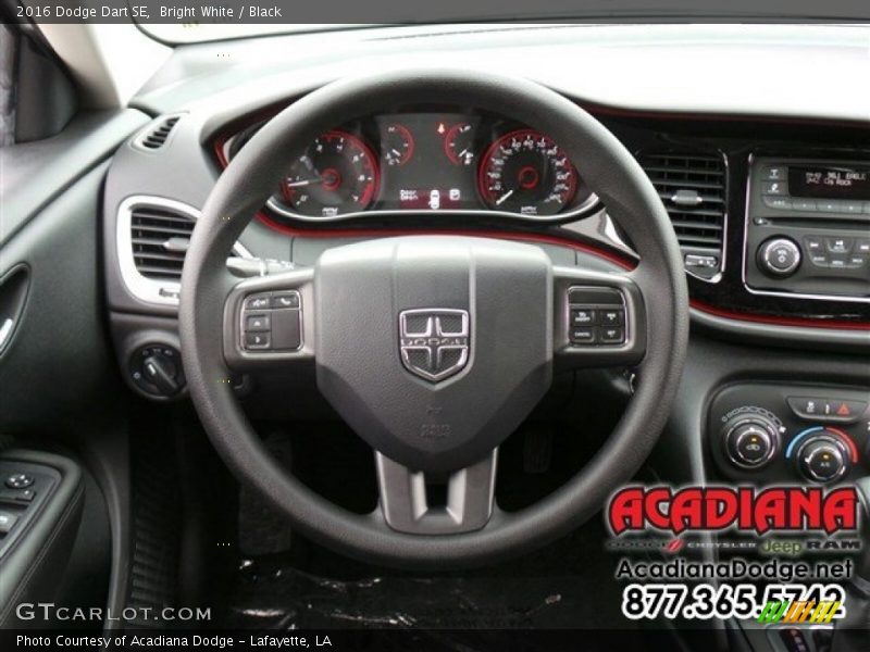 Bright White / Black 2016 Dodge Dart SE