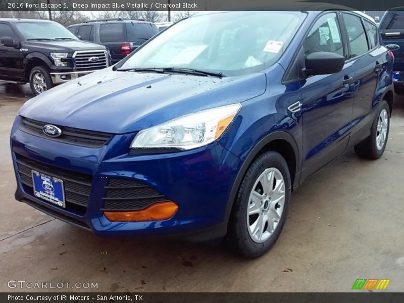Deep Impact Blue Metallic / Charcoal Black 2016 Ford Escape S