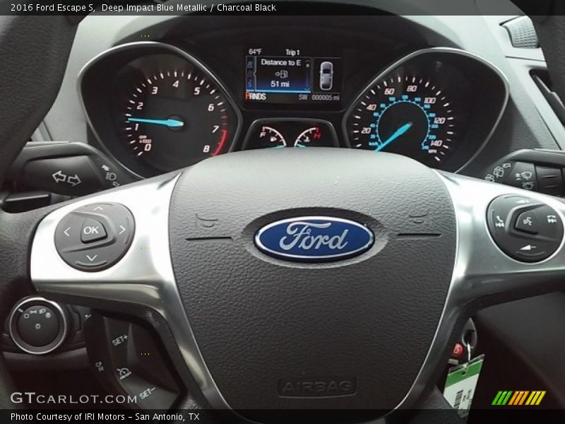 Deep Impact Blue Metallic / Charcoal Black 2016 Ford Escape S