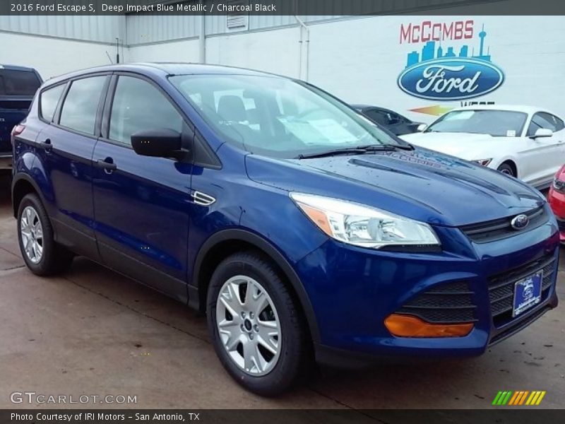 Deep Impact Blue Metallic / Charcoal Black 2016 Ford Escape S