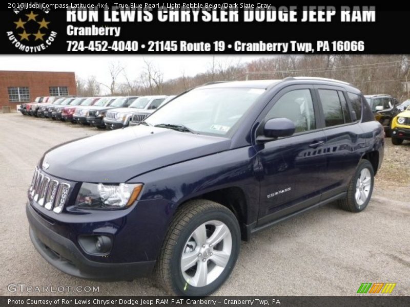 True Blue Pearl / Light Pebble Beige/Dark Slate Gray 2016 Jeep Compass Latitude 4x4