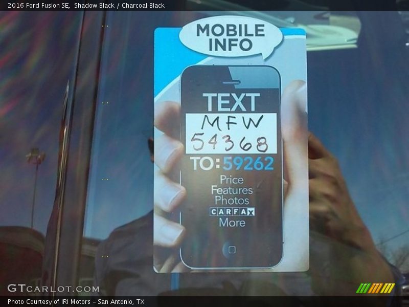 Shadow Black / Charcoal Black 2016 Ford Fusion SE