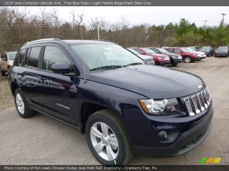 True Blue Pearl / Light Pebble Beige/Dark Slate Gray 2016 Jeep Compass Latitude 4x4