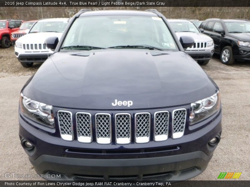 True Blue Pearl / Light Pebble Beige/Dark Slate Gray 2016 Jeep Compass Latitude 4x4