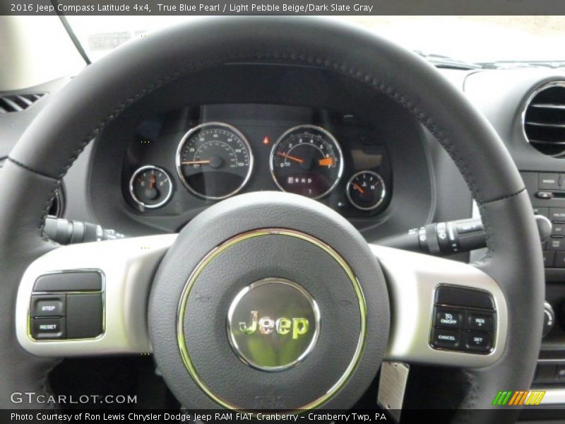 True Blue Pearl / Light Pebble Beige/Dark Slate Gray 2016 Jeep Compass Latitude 4x4