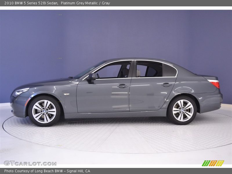Platinum Grey Metallic / Gray 2010 BMW 5 Series 528i Sedan