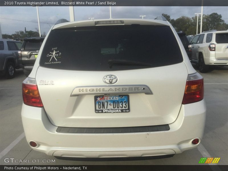 Blizzard White Pearl / Sand Beige 2010 Toyota Highlander Limited
