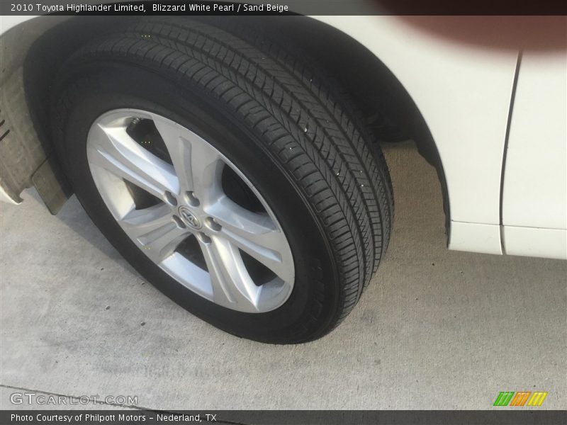 Blizzard White Pearl / Sand Beige 2010 Toyota Highlander Limited