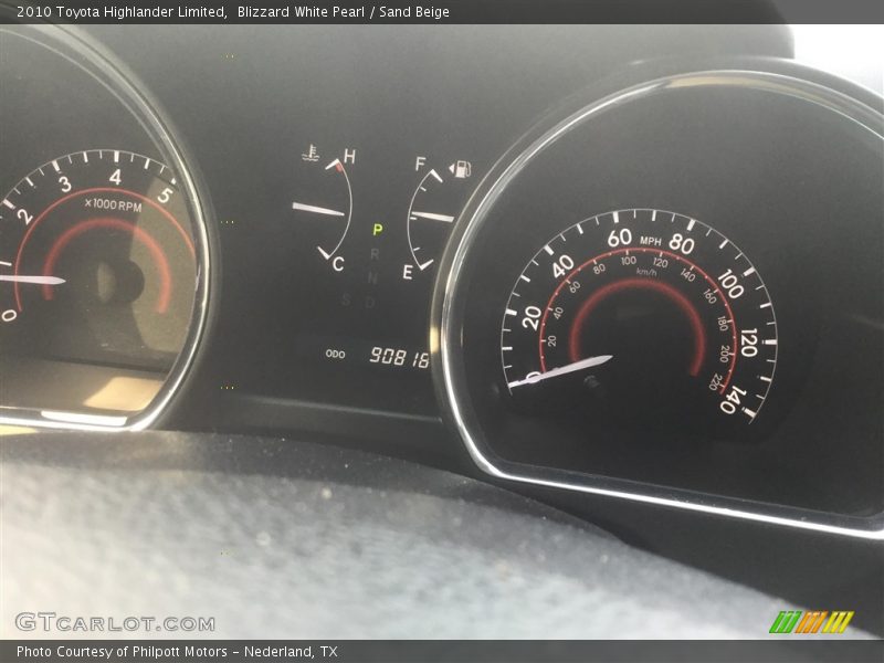 Blizzard White Pearl / Sand Beige 2010 Toyota Highlander Limited