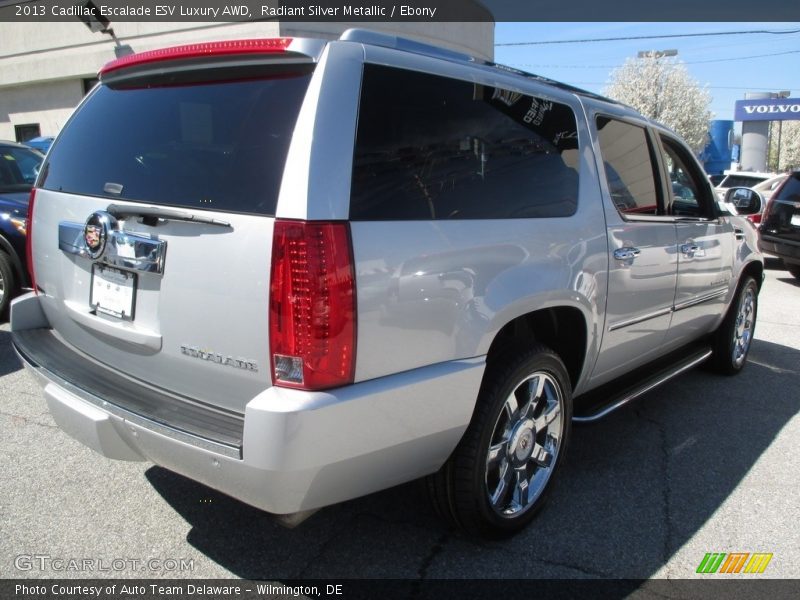 Radiant Silver Metallic / Ebony 2013 Cadillac Escalade ESV Luxury AWD