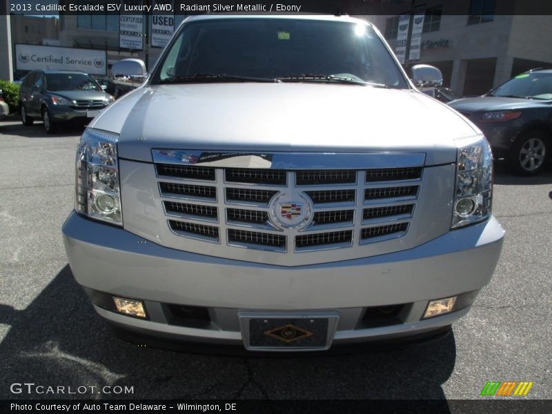Radiant Silver Metallic / Ebony 2013 Cadillac Escalade ESV Luxury AWD