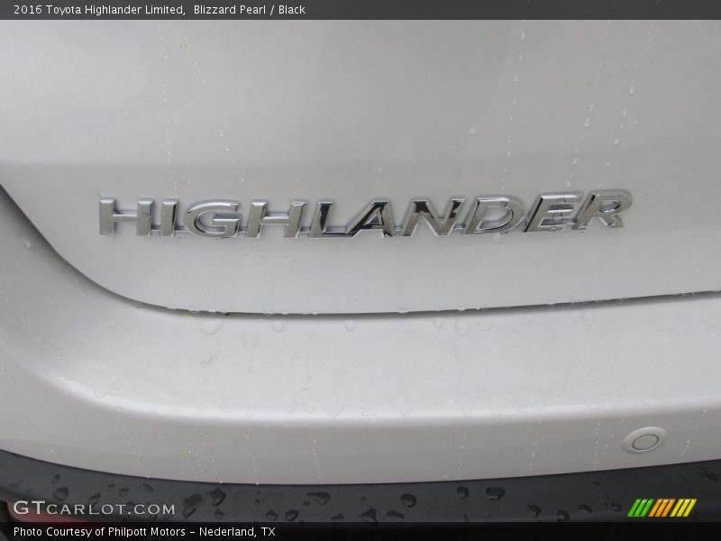 Blizzard Pearl / Black 2016 Toyota Highlander Limited
