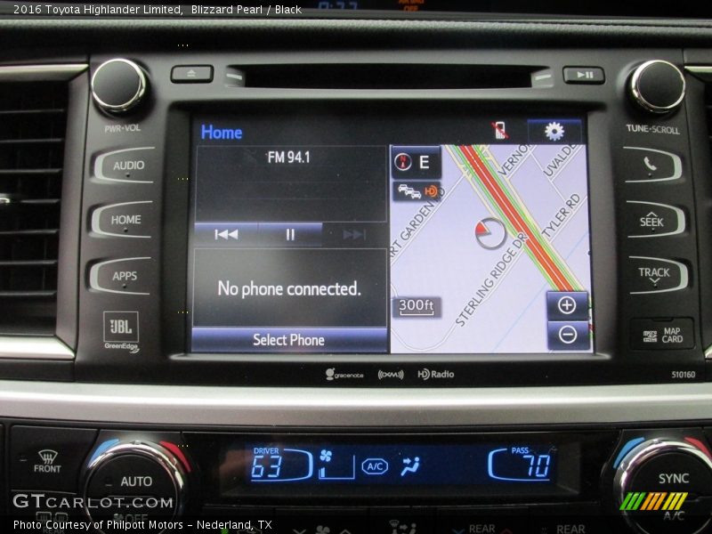 Blizzard Pearl / Black 2016 Toyota Highlander Limited