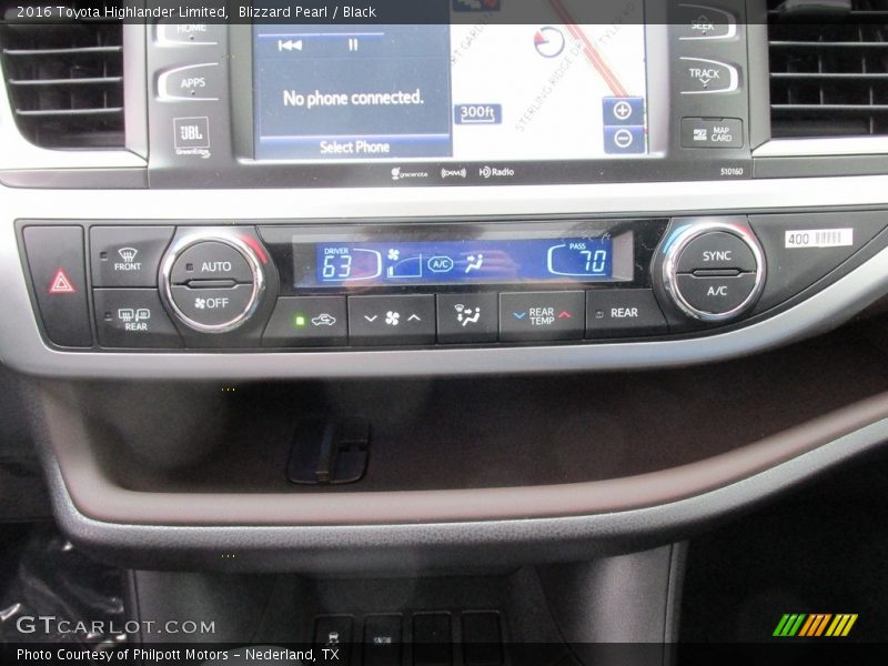 Blizzard Pearl / Black 2016 Toyota Highlander Limited