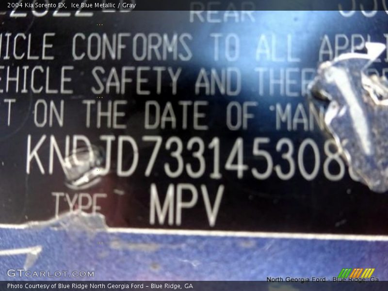 Ice Blue Metallic / Gray 2004 Kia Sorento EX