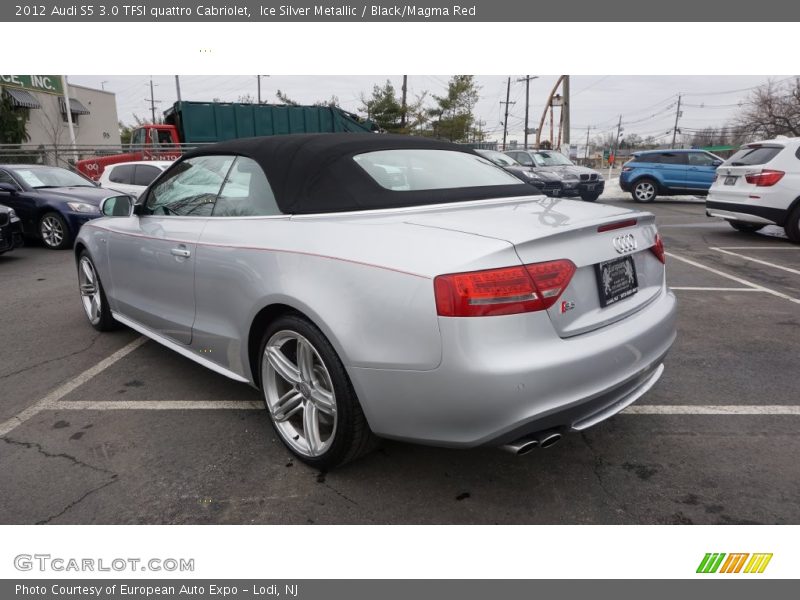 Ice Silver Metallic / Black/Magma Red 2012 Audi S5 3.0 TFSI quattro Cabriolet