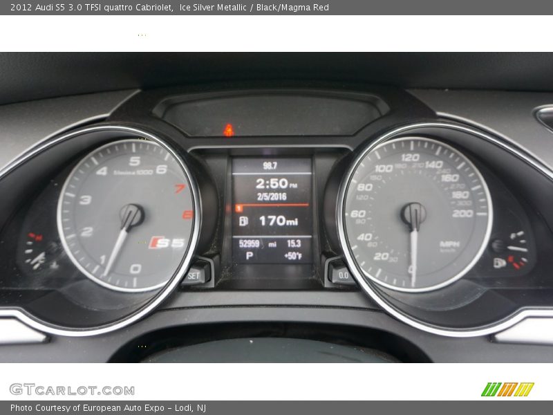 Ice Silver Metallic / Black/Magma Red 2012 Audi S5 3.0 TFSI quattro Cabriolet