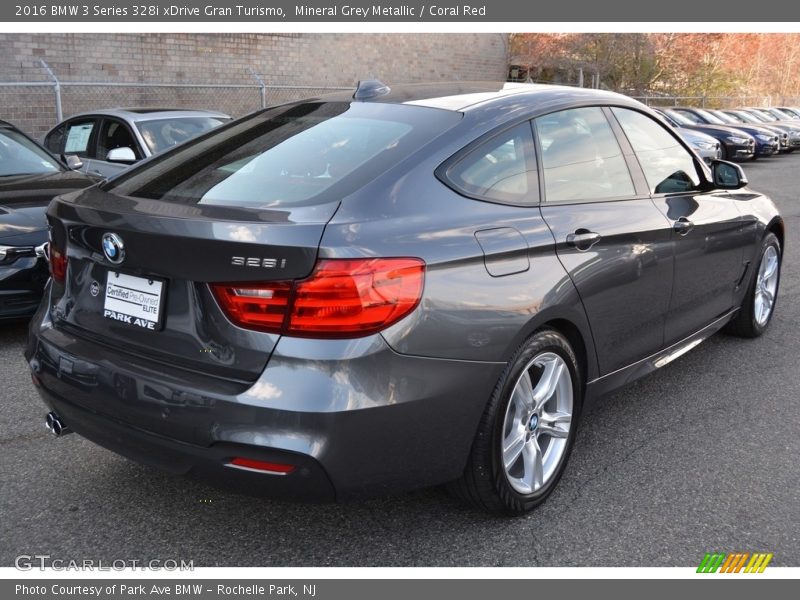 Mineral Grey Metallic / Coral Red 2016 BMW 3 Series 328i xDrive Gran Turismo