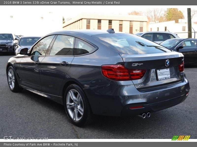 Mineral Grey Metallic / Coral Red 2016 BMW 3 Series 328i xDrive Gran Turismo
