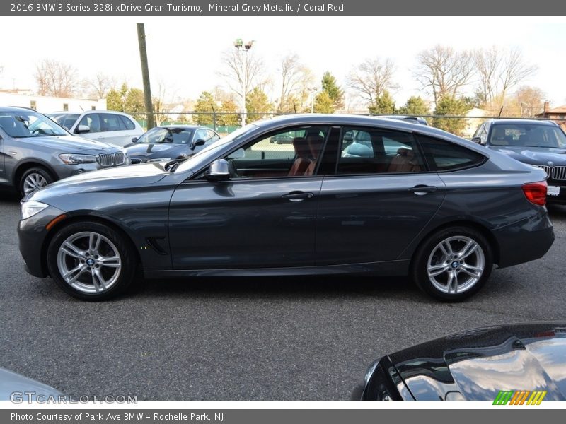 Mineral Grey Metallic / Coral Red 2016 BMW 3 Series 328i xDrive Gran Turismo