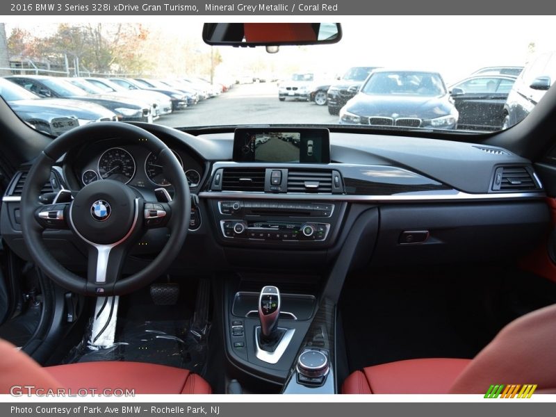 Mineral Grey Metallic / Coral Red 2016 BMW 3 Series 328i xDrive Gran Turismo