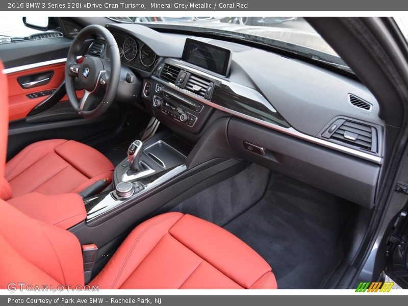 Mineral Grey Metallic / Coral Red 2016 BMW 3 Series 328i xDrive Gran Turismo