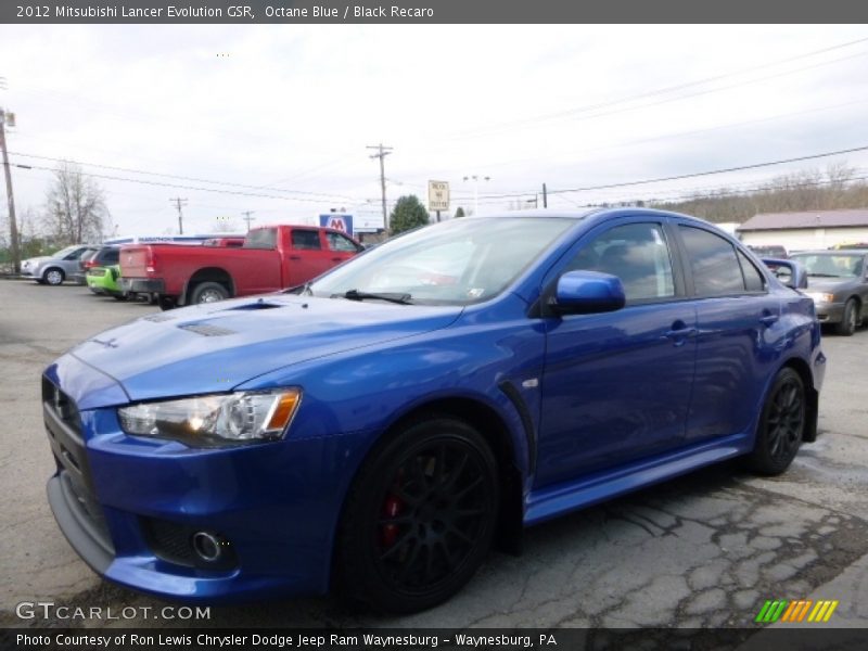 Octane Blue / Black Recaro 2012 Mitsubishi Lancer Evolution GSR