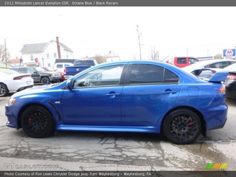 Octane Blue / Black Recaro 2012 Mitsubishi Lancer Evolution GSR