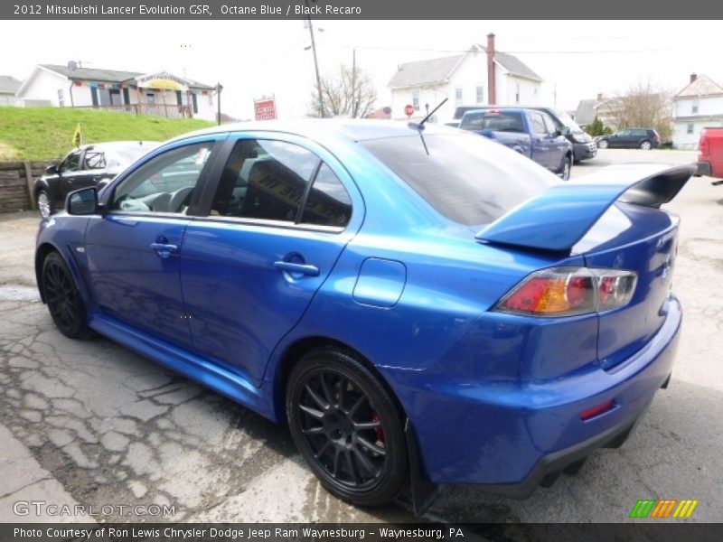 Octane Blue / Black Recaro 2012 Mitsubishi Lancer Evolution GSR