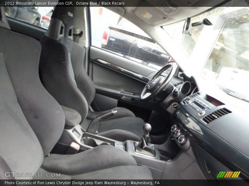 Octane Blue / Black Recaro 2012 Mitsubishi Lancer Evolution GSR